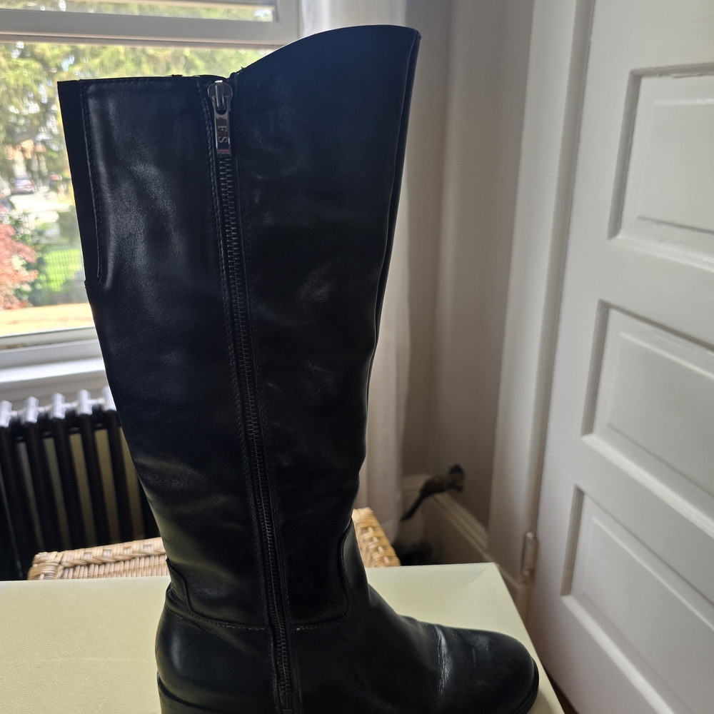 Franco Sarto Black Leather Knee-High Boots
